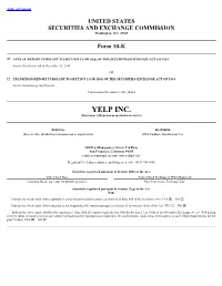 YELP INC. (Exact Name of Registrant As Specified in Its Charter)