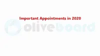 Important Appointments in 2020