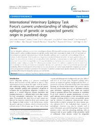 International Veterinary Epilepsy Task Force's Current Understanding Of