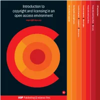 Introduction to Copyright and Licensing in an Open Access Environment