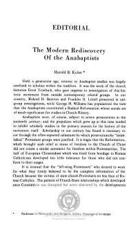 Rediscovery of the Anabaptists