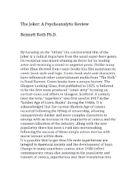 The Joker: a Psychoanalytic Review