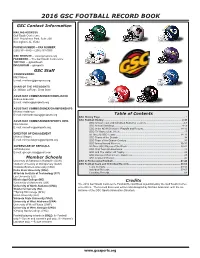 2016 Gsc Football Record Book