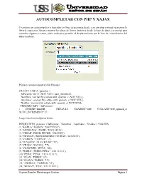 Autocompletar Con Php Y Xajax