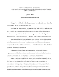 COOKING up a SPORTS FEATURE STORY: Dissecting the Writer-Editor Decisions and Operations That Lead to Sports Features Making It to Publication