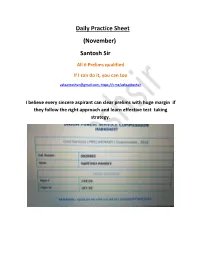 Daily Practice Sheet (November) Santosh Sir
