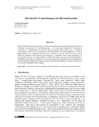 Declarative Consciousness for Reconstruction