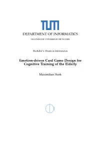 DEPARTMENT of INFORMATICS Emotion-Driven Card Game Design
