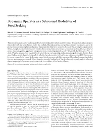 Dopamine Operates As a Subsecond Modulator of Food Seeking