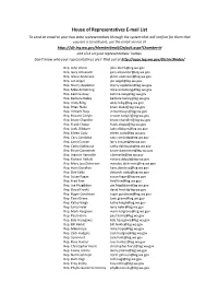 House of Representatives E-Mail List