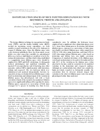Isotope Dilution Spaces in Mice 2841 Regulated at 30±1 ¡C and the Photoperiod Was 16 H:8 H L:D