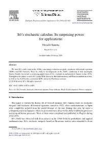 Itô's Stochastic Calculus