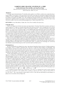 Lorenz-Like Chaotic System on a Chip
