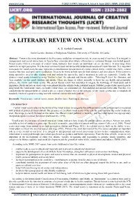 A Literary Review on Visual Acuity