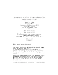 A Selected Bibliography of Publications By, and About, George Gamow