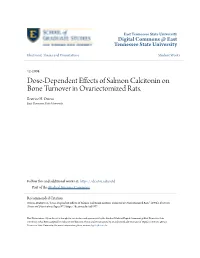 Dose-Dependent Effects of Salmon Calcitonin on Bone Turnover in Ovariectomized Rats