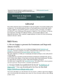 May 2017 Newsletter