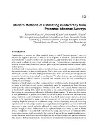 Modern Methods of Estimating Biodiversity from Presence-Absence Surveys