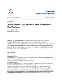 The Historian As Judge", a Review of Daniel J