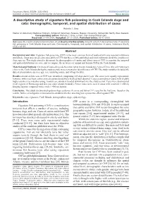 A Descriptive Study of Ciguatera Fish Poisoning in Cook Islands Dogs and Cats: Demographic, Temporal, and Spatial Distribution of Cases