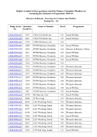 Administration's Replies to Members Initial Written Questions