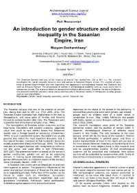 An Introduction to Gender Structure and Social Inequality in the Sasanian