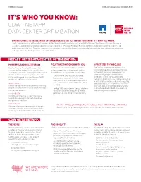 CDW and Netapp Partner Practice