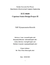 ECE 40600 Capstone Senior Design Project II 5HP Dynamometer Retrofit