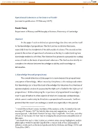 Hasok Chang Department of History and Philosophy of Science, University of Cambridge