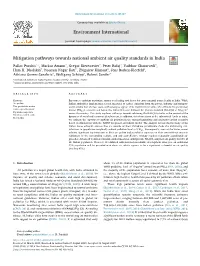 Mitigation Pathways Towards National Ambient Air Quality