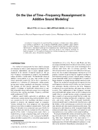 On the Use of Time–Frequency Reassignment in Additive Sound Modeling*