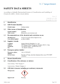 Safety Data Sheets