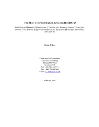 Was There a Methodological Keynesian Revolution