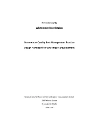 Whitewater River Region Stormwater Quality Best Management Practice Design Handbook for Low Impact Development