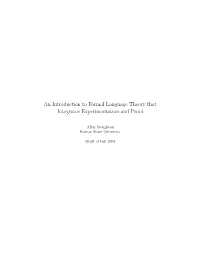 An Introduction to Formal Language Theory That Integrates Experimentation and Proof