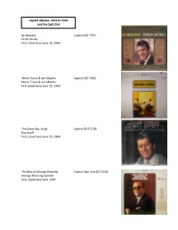 Capitol Records Began Using a Different Filing System to Indicate Its Mono and Stereo Albums