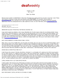 Deafweekly Oct. 27, 2004 Deafweekly