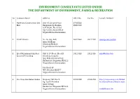 List of Environment Consultants