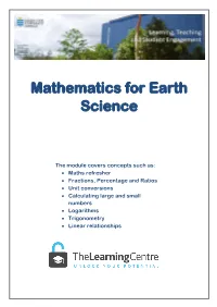 Mathematics for Earth Science