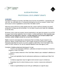 Museum Program Professional Development Application – Google Form