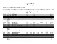 Newspaper Source Database Coverage List