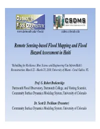 Remote Sensing-Based Flood Mapping and Flood Hazard Assessment in Haiti