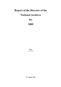 Report of the Director of the National Archives for 2009