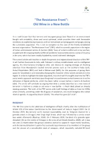 ''The Resistance Front'': Old Wine in a New Bottle