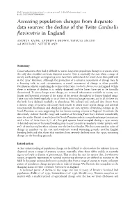 Assessing Population Changes from Disparate Data Sources: the Decline of the Twite Carduelis Flavirostris in England