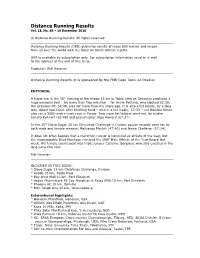 Distance Running Results Vol