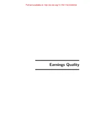 Earnings Quality Full Text Available At