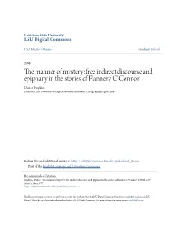 Free Indirect Discourse and Epiphany in the Stories of Flannery O'connor