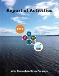 Lake Champlain Basin Program Report of Activities
