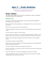 Quiz 2 - Study Guidelines